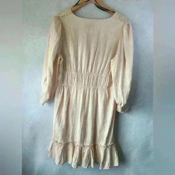 CALVIN KLEIN Womens Pink Stretch Textured Ruffled 3/4 Sleeve Midi‎ Dress Size 14 - Picture 12 of 14